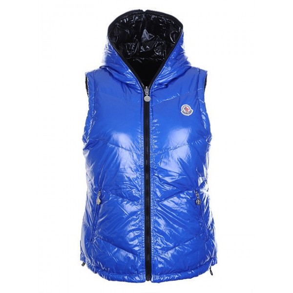 Moncler Gilet Donna Piumini Blu Presa M35